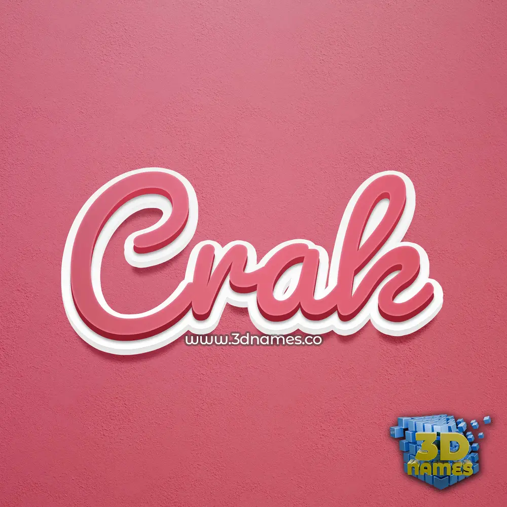 crak in Red Scribble style - 3D name wallpaper