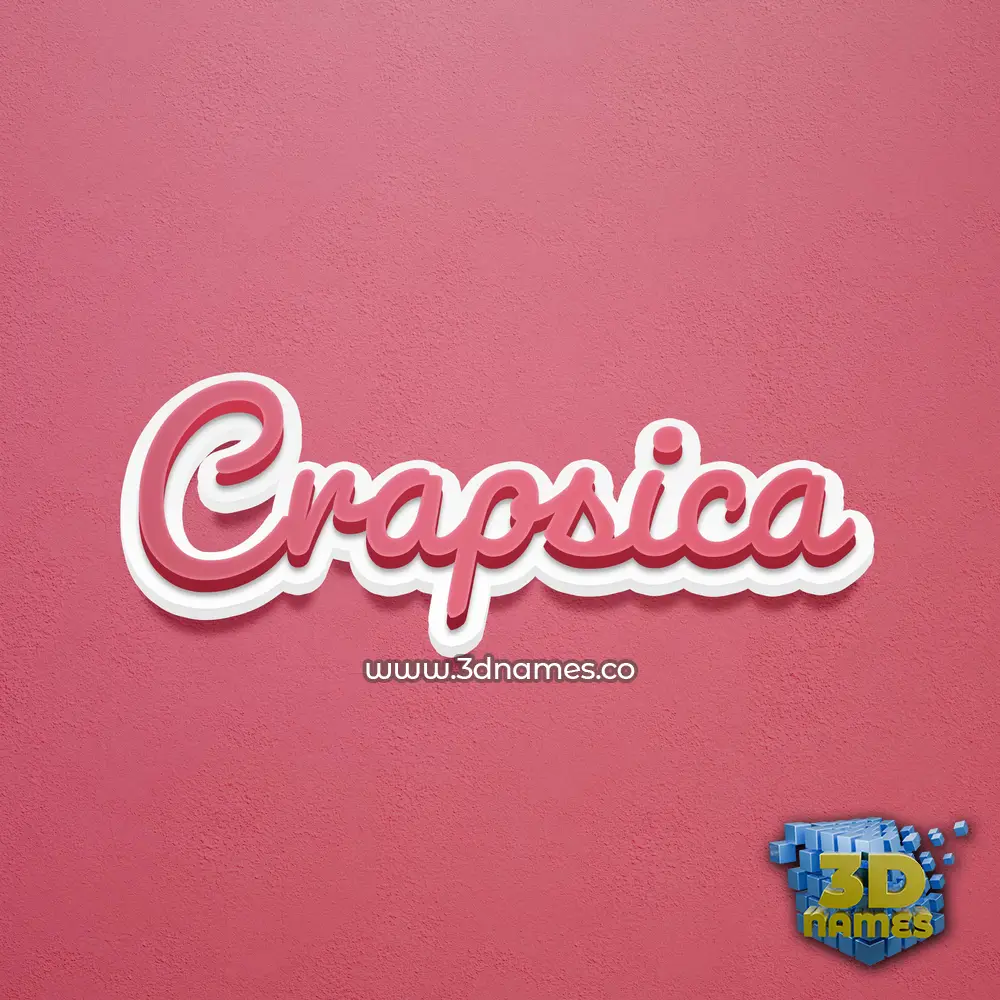 crapsica in Red Scribble style - 3D name wallpaper