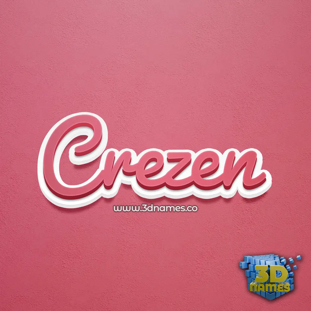 crezen in Red Scribble style - 3D name wallpaper