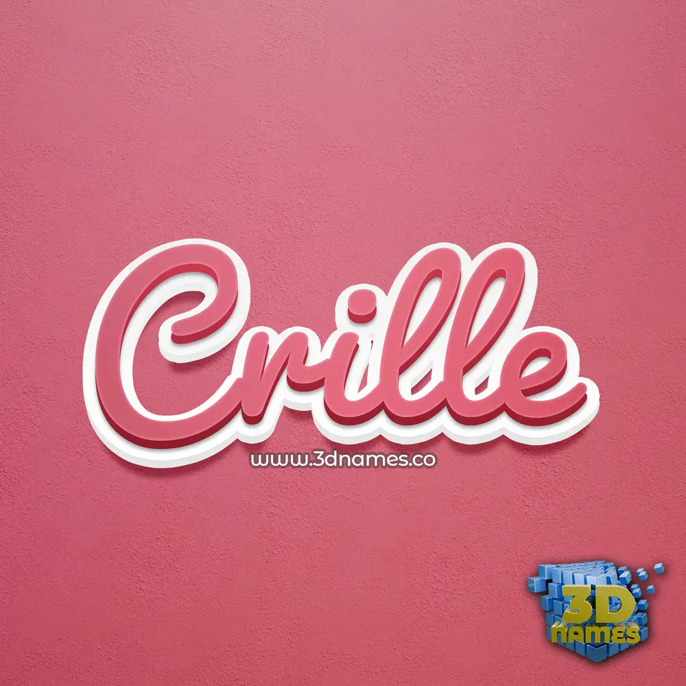 crille in Red Scribble style - 3D name wallpaper