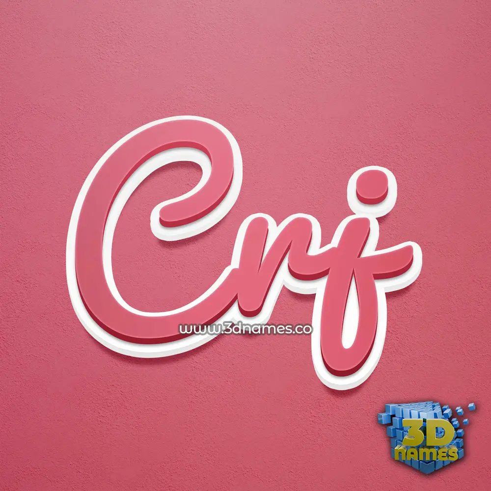 crj in Red Scribble style - 3D name wallpaper