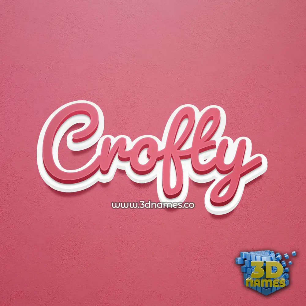 crofty in Red Scribble style - 3D name wallpaper
