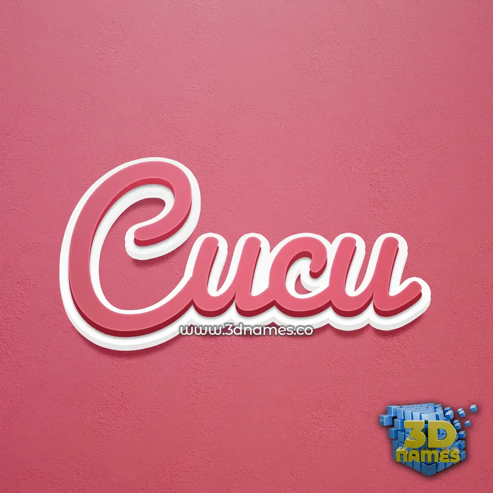cucu in Red Scribble style - 3D name wallpaper