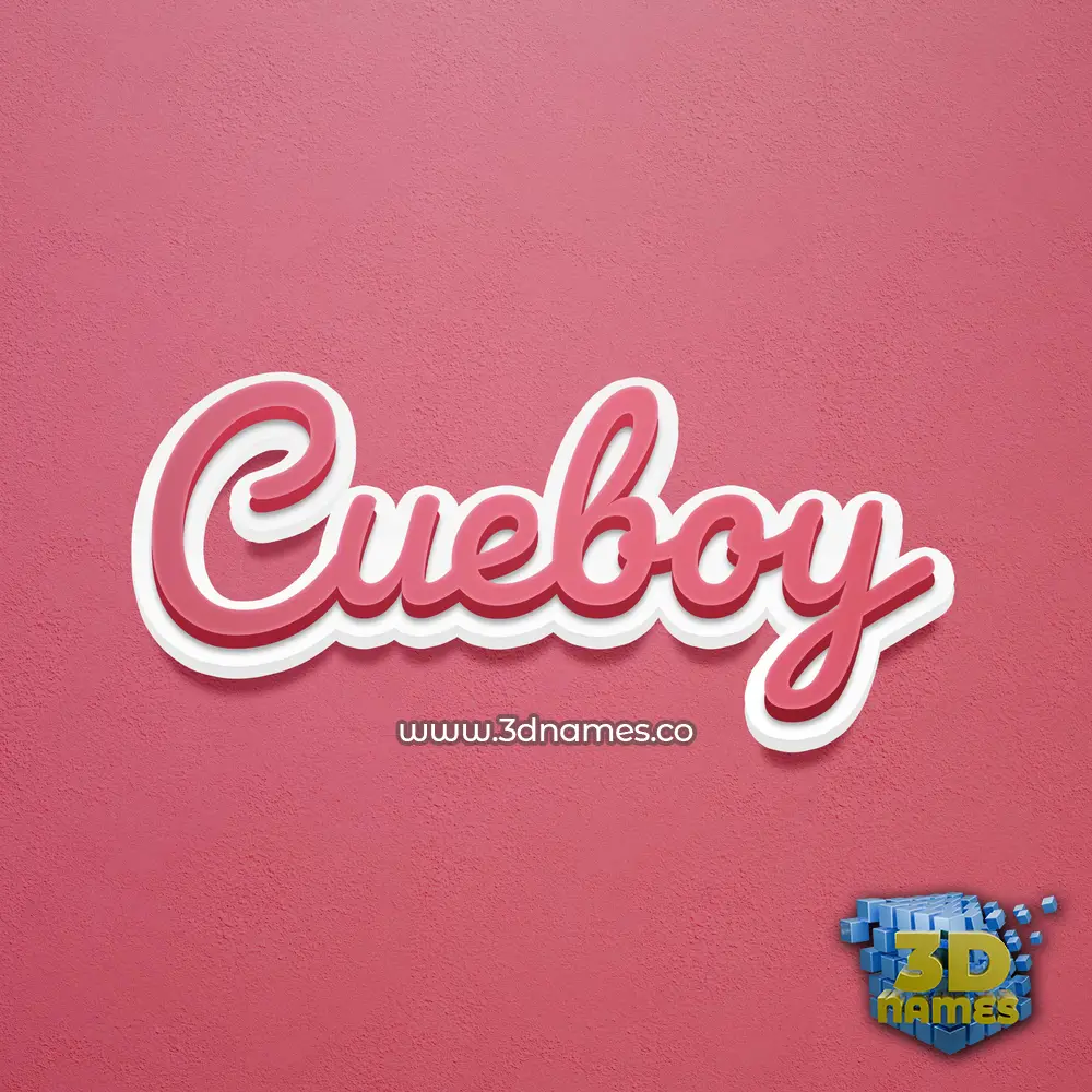 cueboy in Red Scribble style - 3D name wallpaper