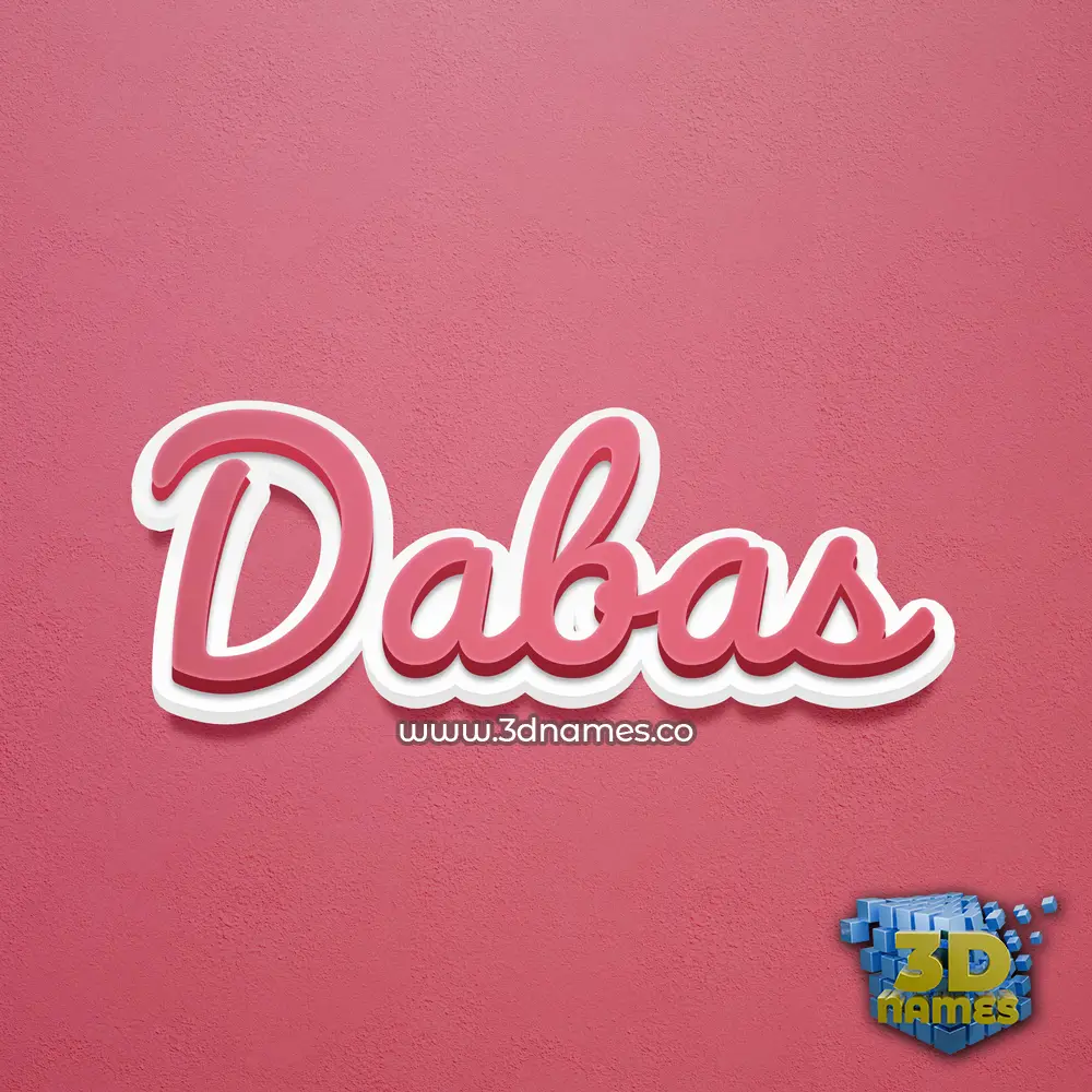 dabas in Red Scribble style - 3D name wallpaper