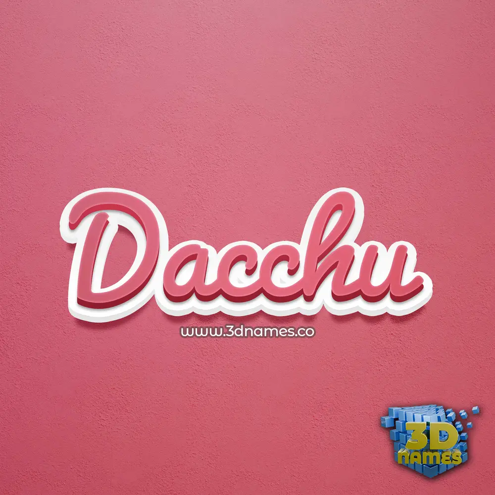 dacchu in Red Scribble style - 3D name wallpaper