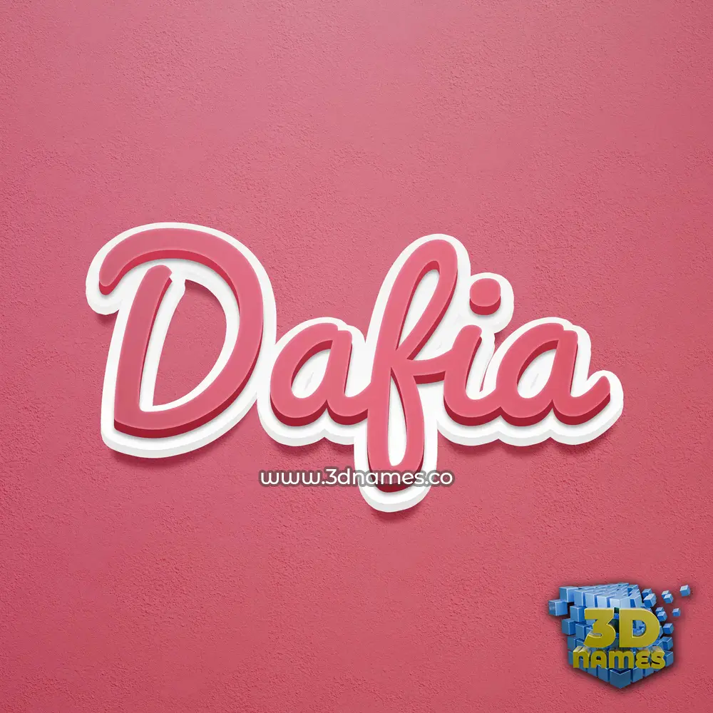 dafia in Red Scribble style - 3D name wallpaper
