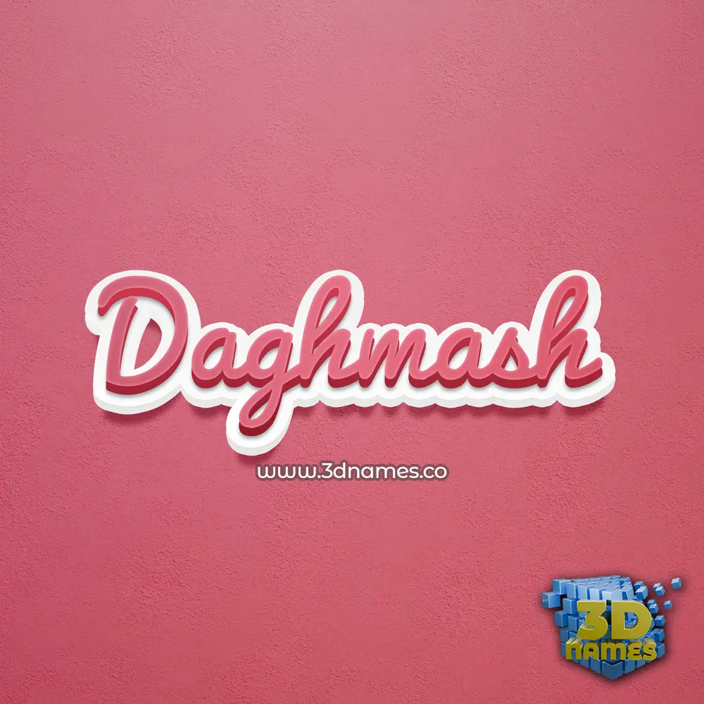 daghmash in Red Scribble style - 3D name wallpaper