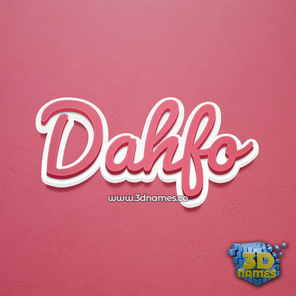 dahfo in Red Scribble style - 3D name wallpaper