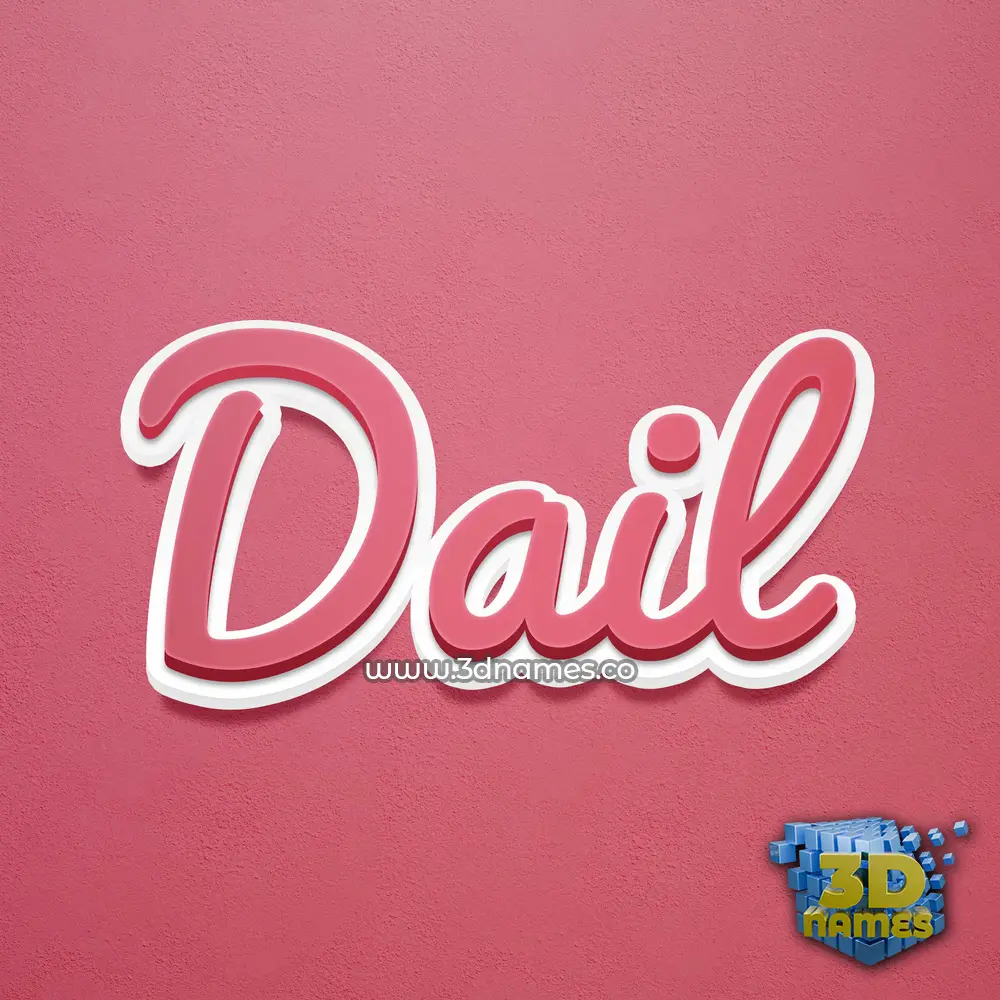 dail in Red Scribble style - 3D name wallpaper