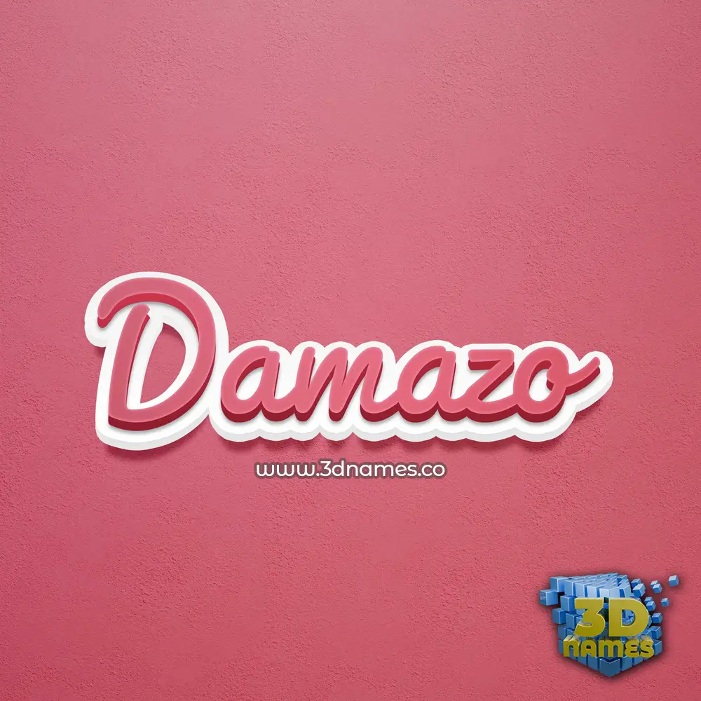 damazo in Red Scribble style - 3D name wallpaper