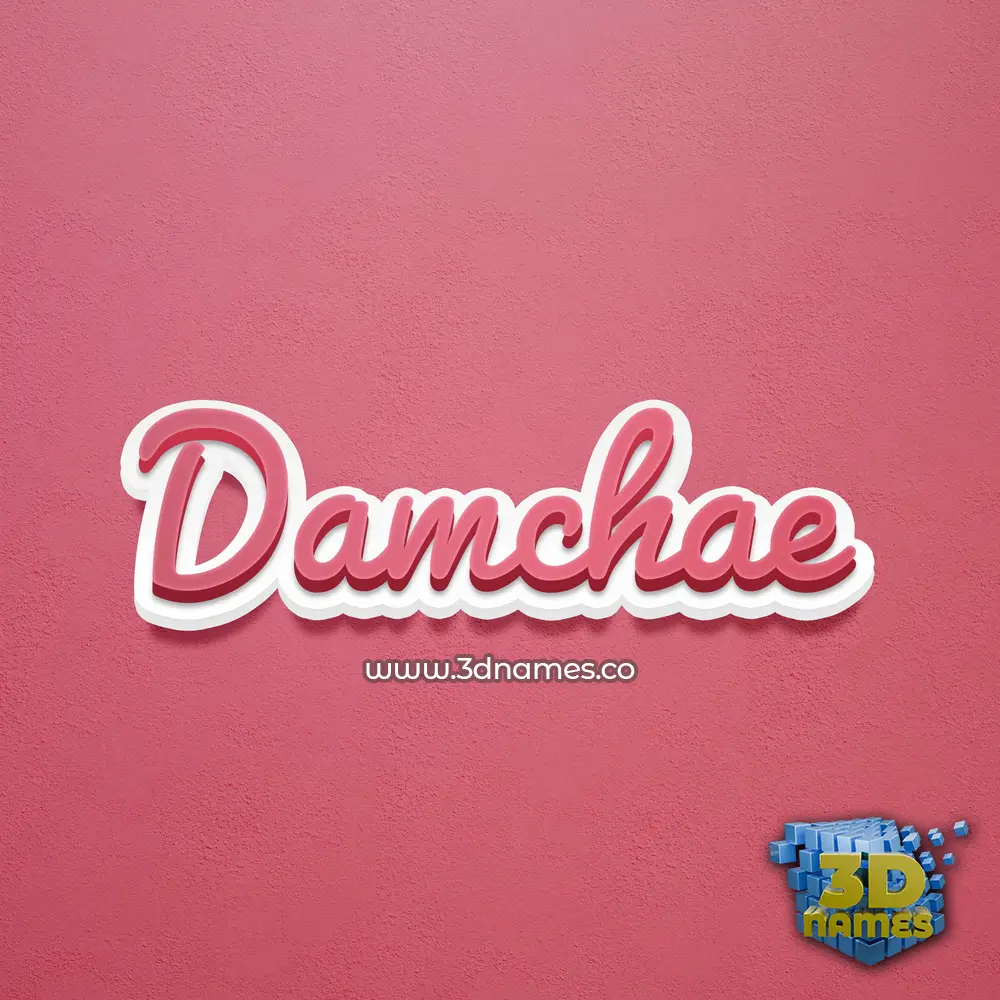 damchae in Red Scribble style - 3D name wallpaper
