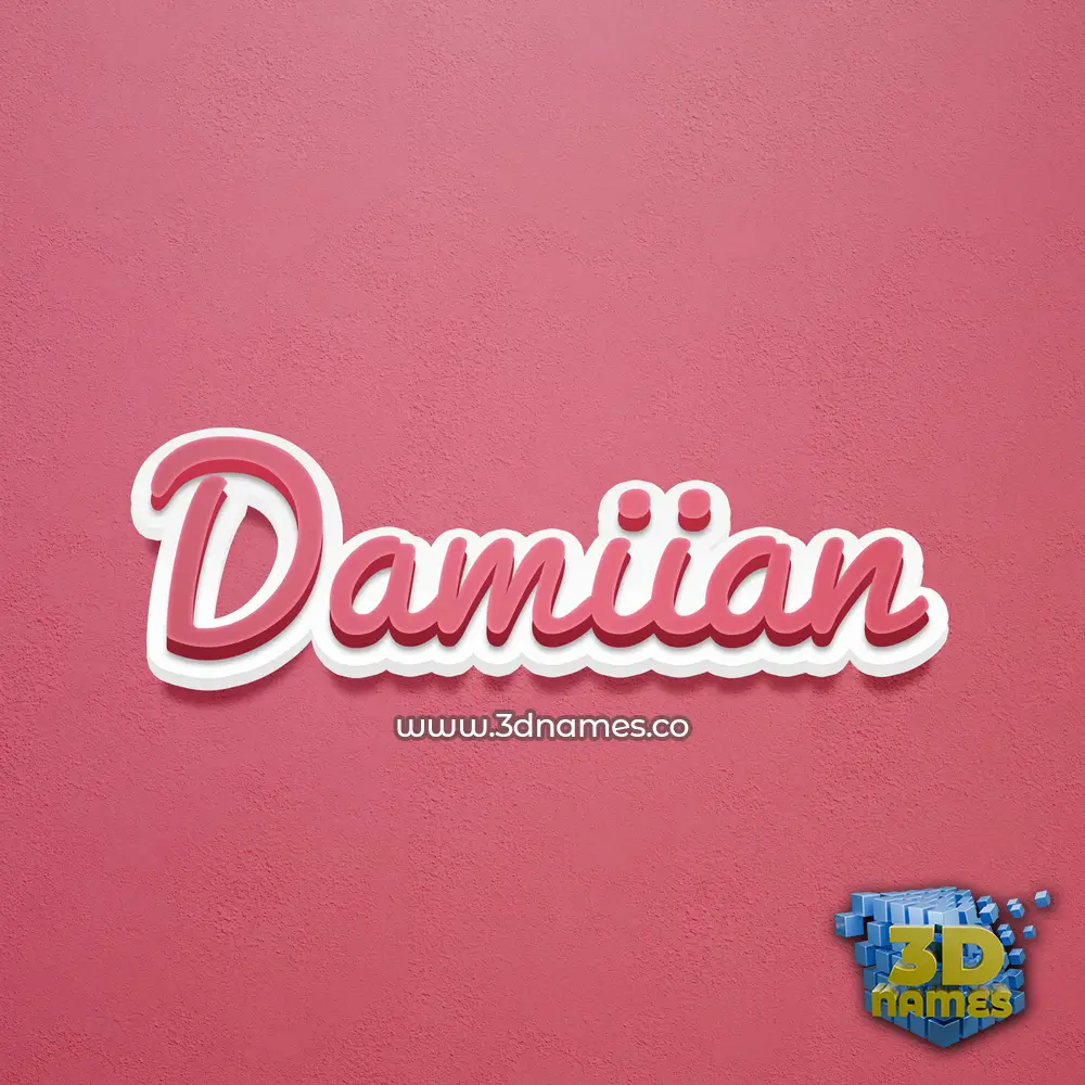 damiian in Red Scribble style - 3D name wallpaper