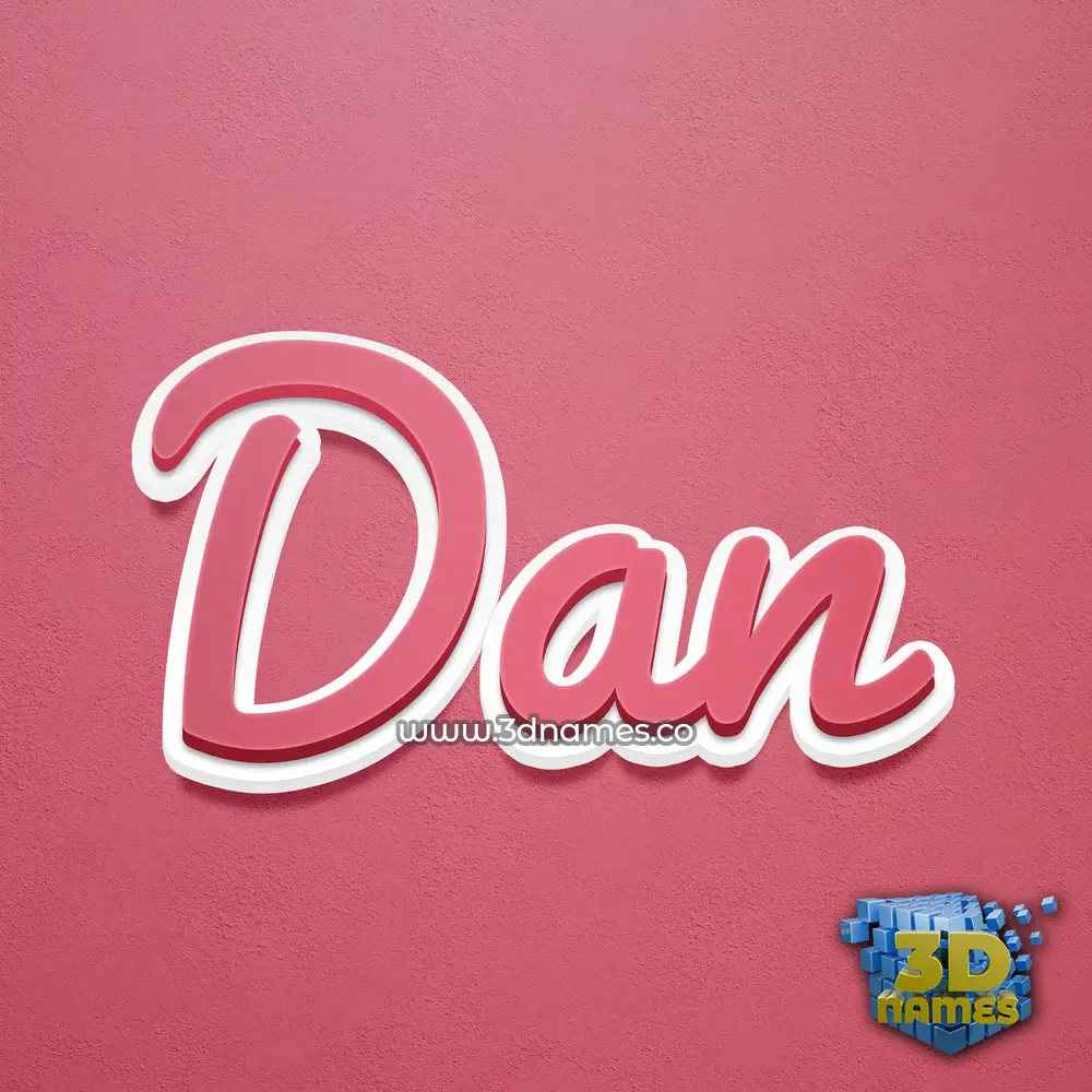 dan in Red Scribble style - 3D name wallpaper