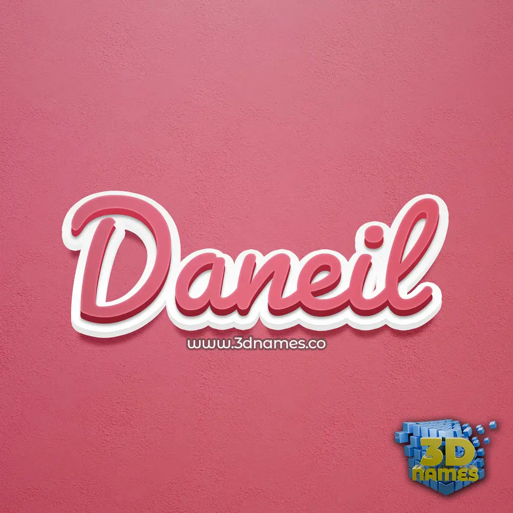 daneil in Red Scribble style - 3D name wallpaper