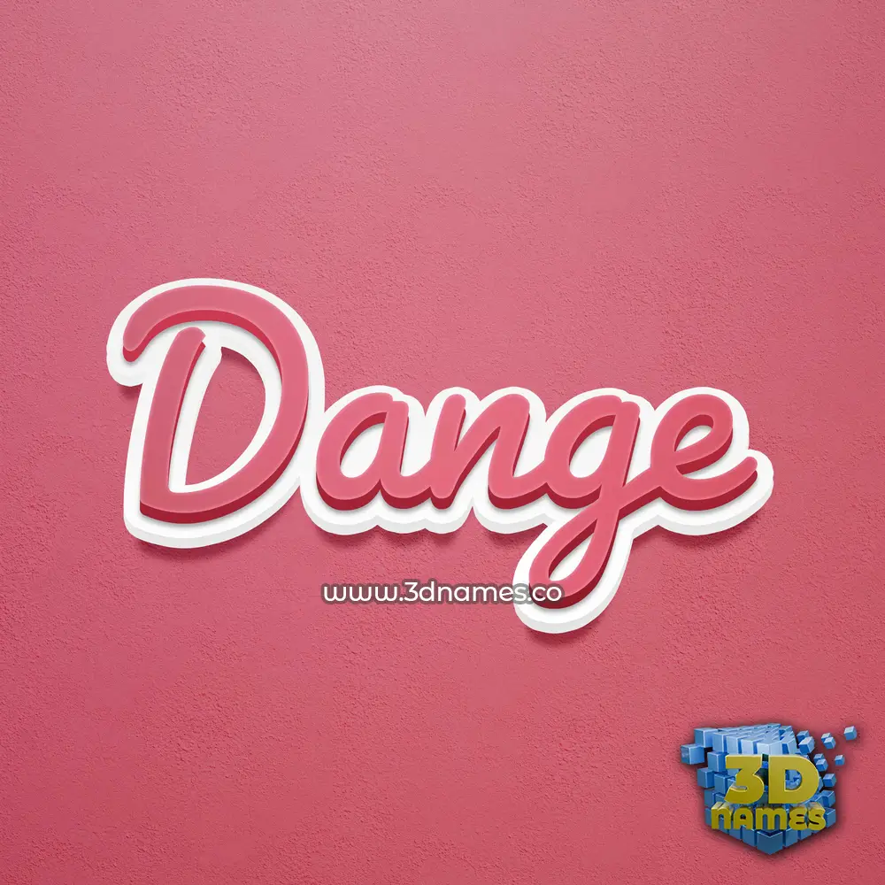 dange in Red Scribble style - 3D name wallpaper
