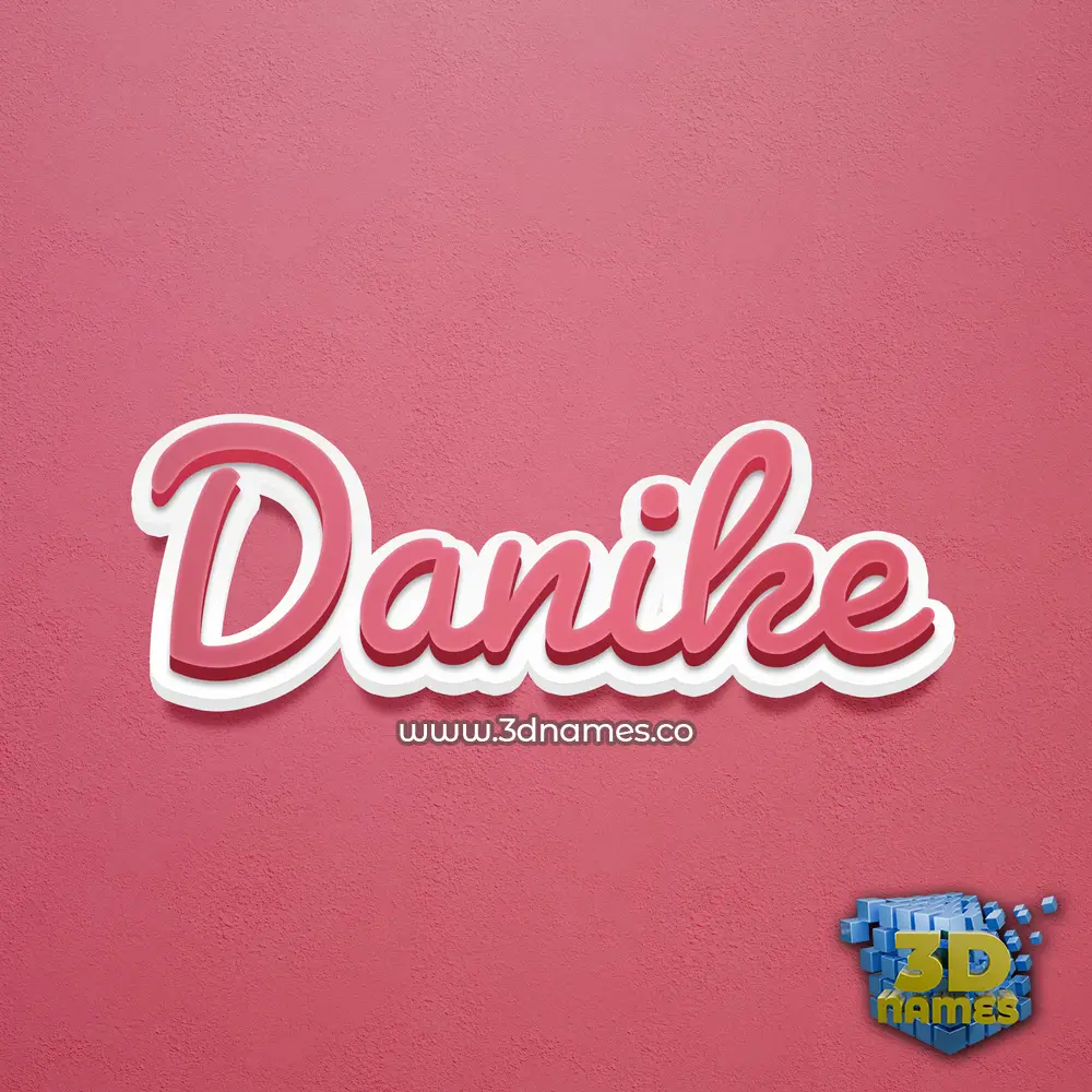 danike in Red Scribble style - 3D name wallpaper