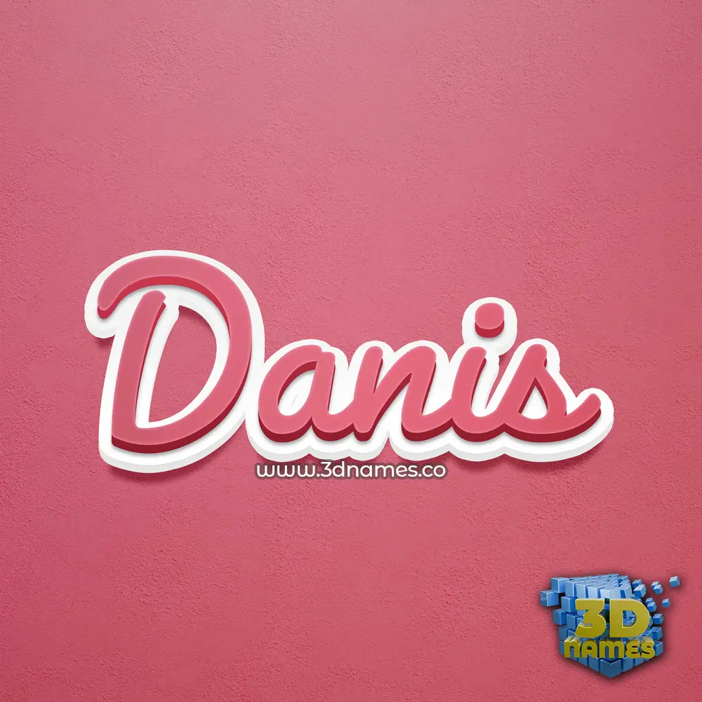 danis in Red Scribble style - 3D name wallpaper