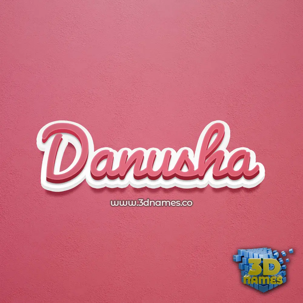 danusha in Red Scribble style - 3D name wallpaper