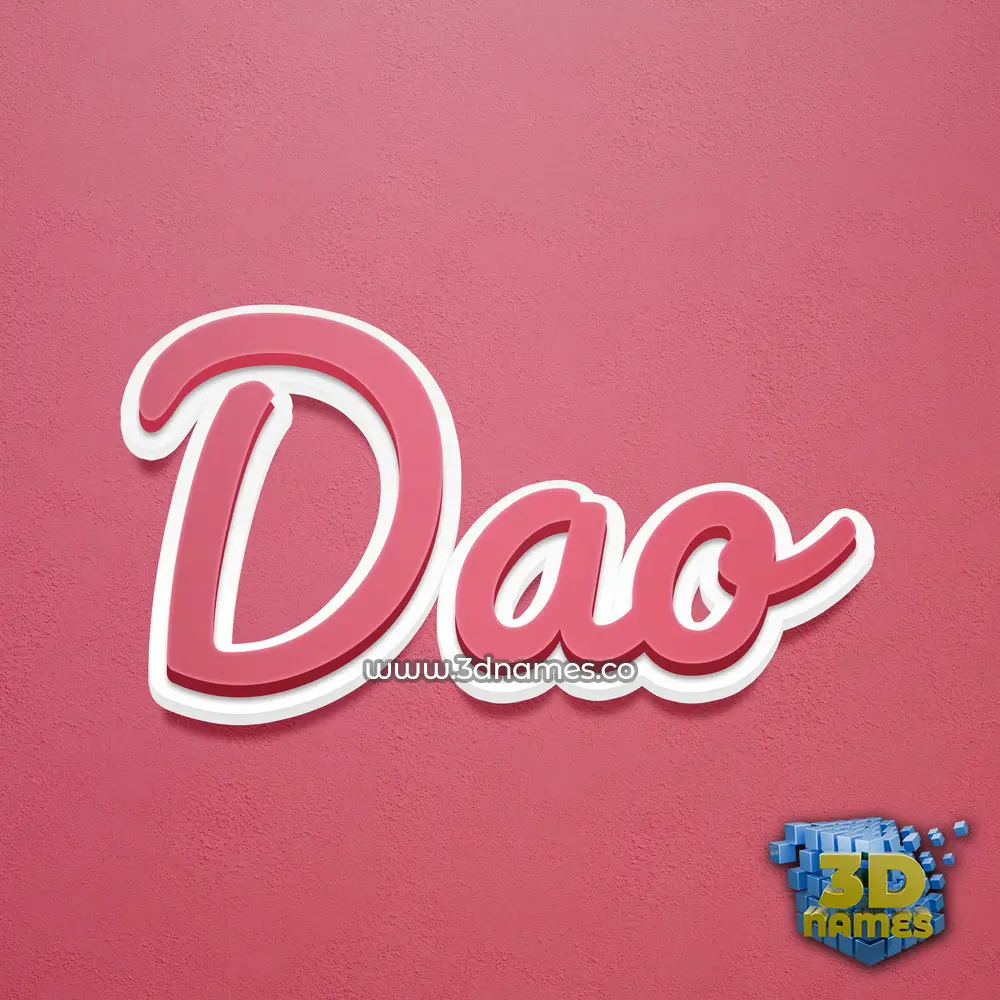 dao in Red Scribble style - 3D name wallpaper