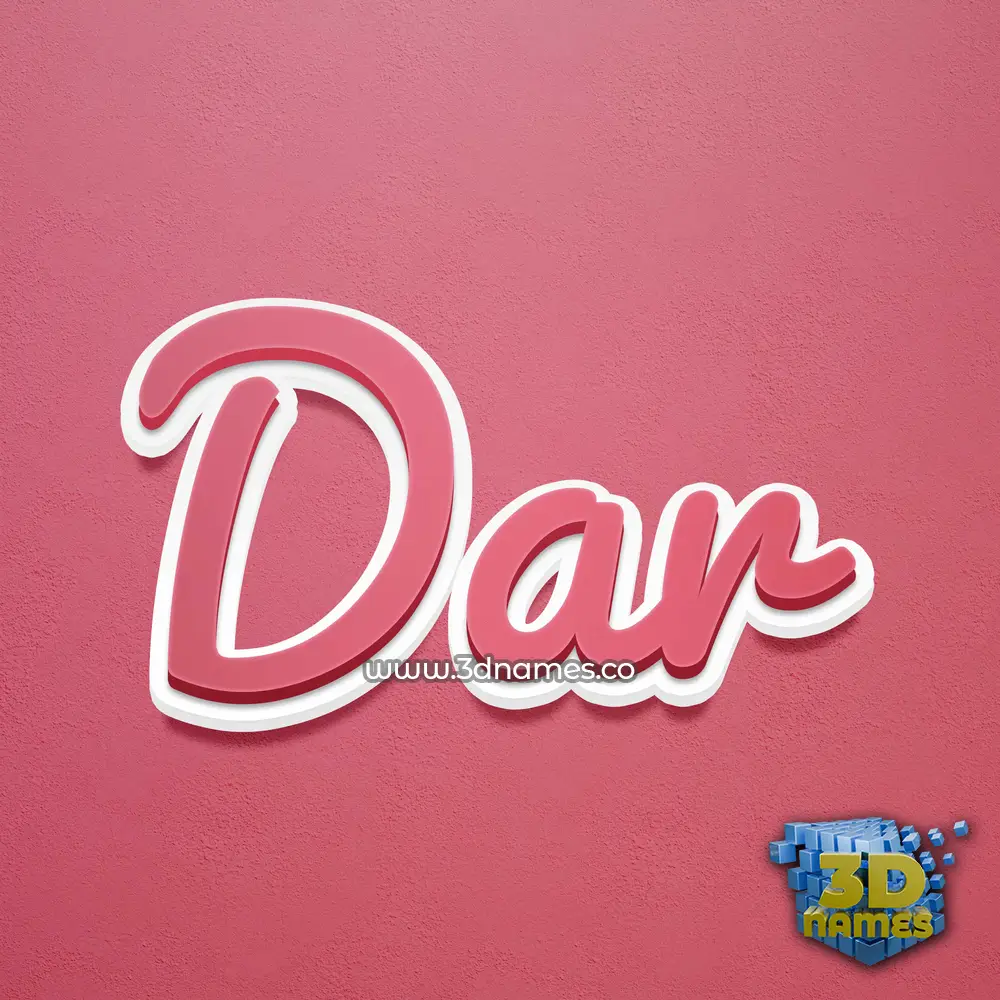 dar in Red Scribble style - 3D name wallpaper