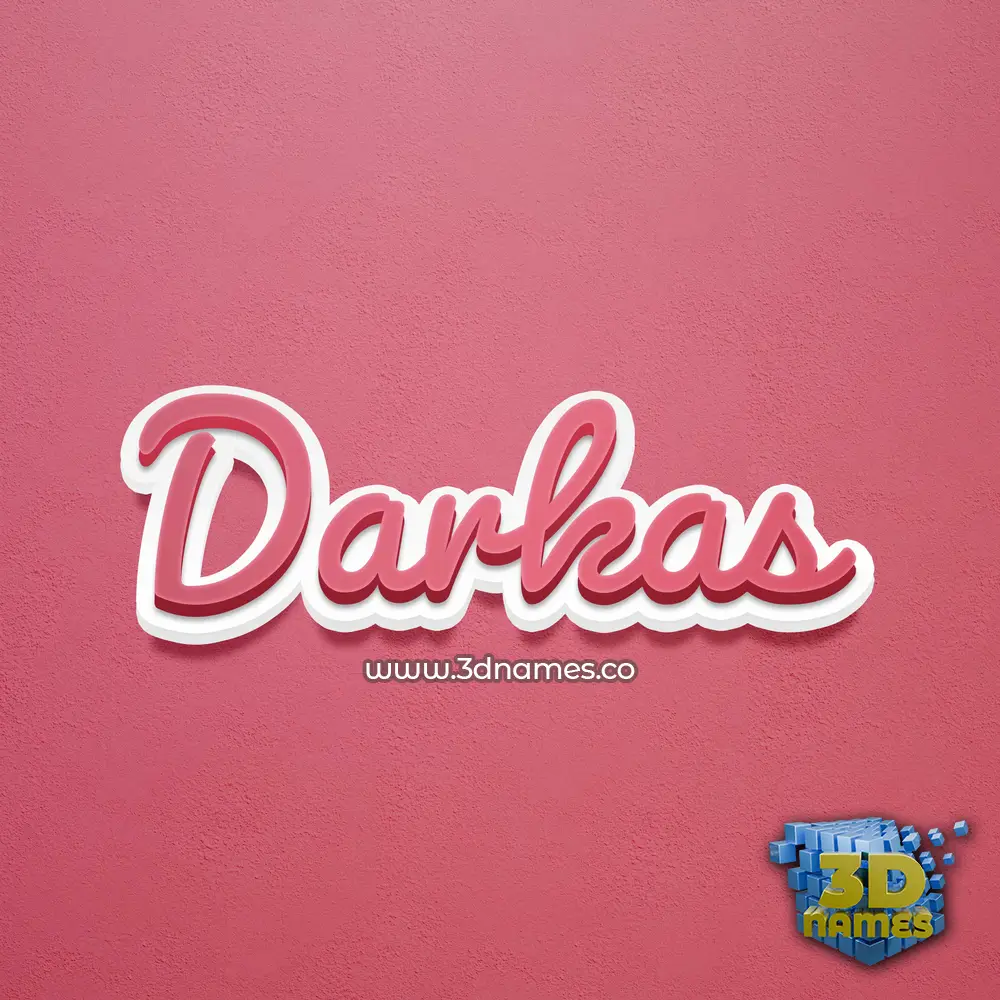 darkas in Red Scribble style - 3D name wallpaper