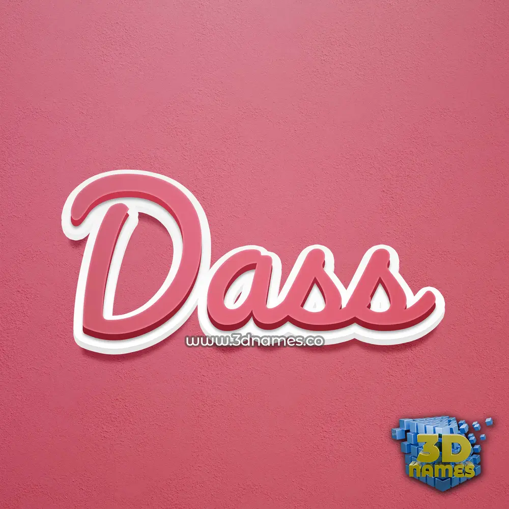 dass in Red Scribble style - 3D name wallpaper