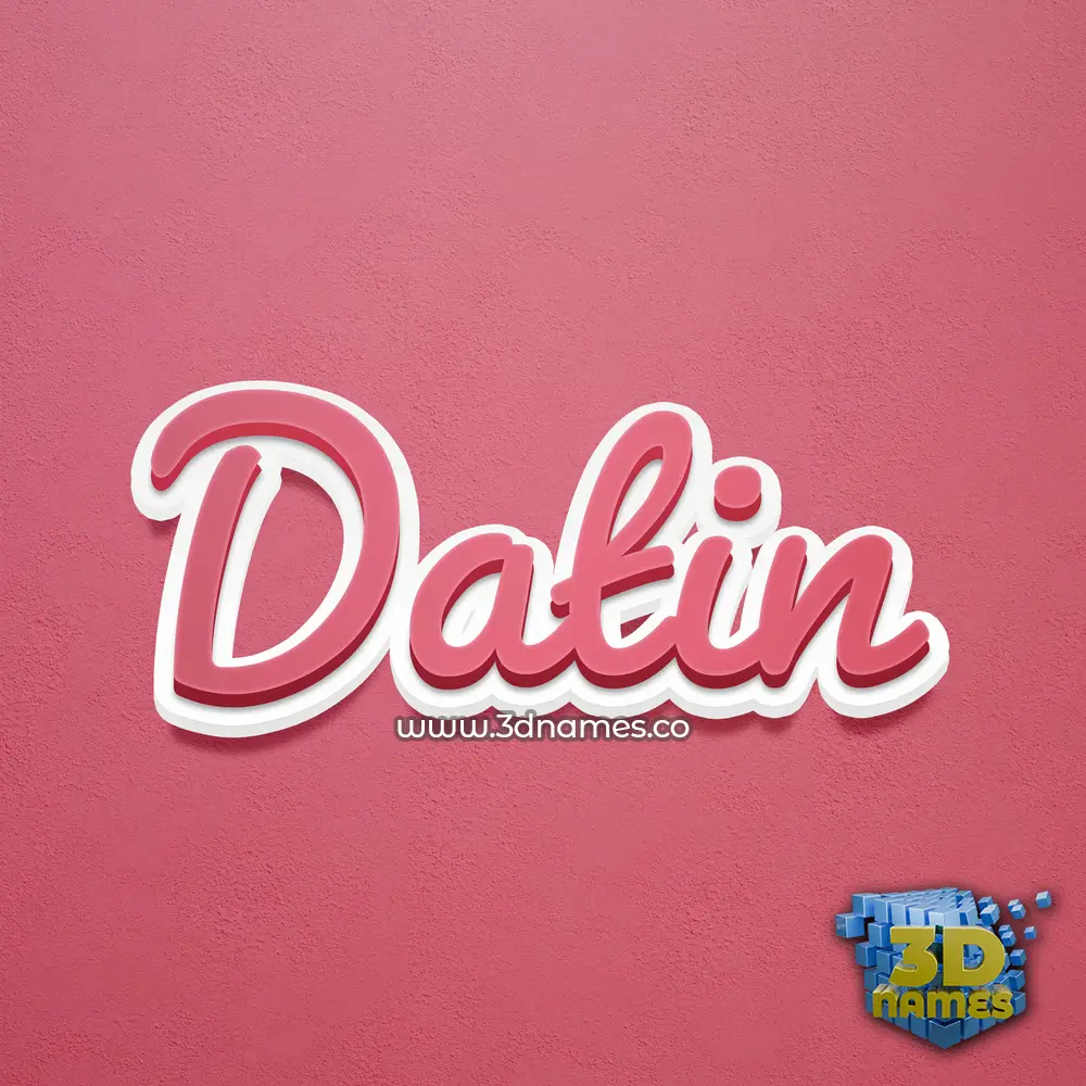 datin in Red Scribble style - 3D name wallpaper
