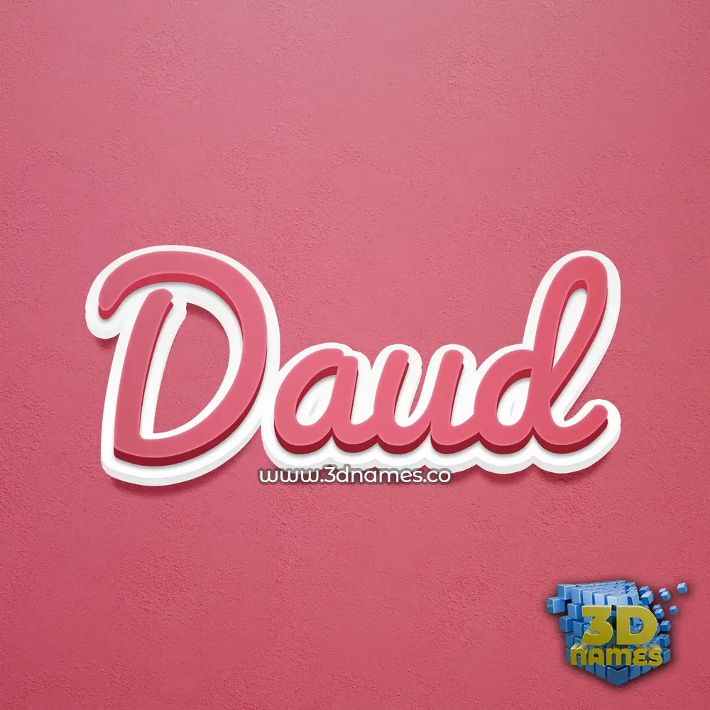 daud in Red Scribble style - 3D name wallpaper