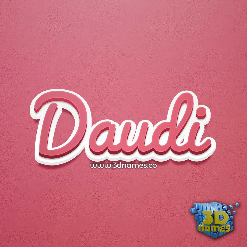 daudi in Red Scribble style - 3D name wallpaper
