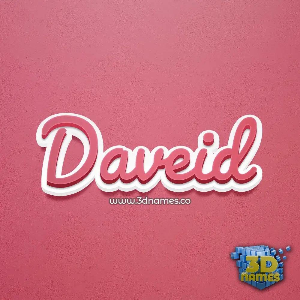 daveid in Red Scribble style - 3D name wallpaper