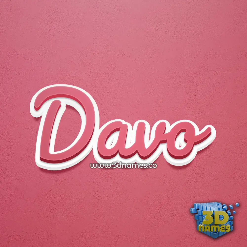 davo in Red Scribble style - 3D name wallpaper