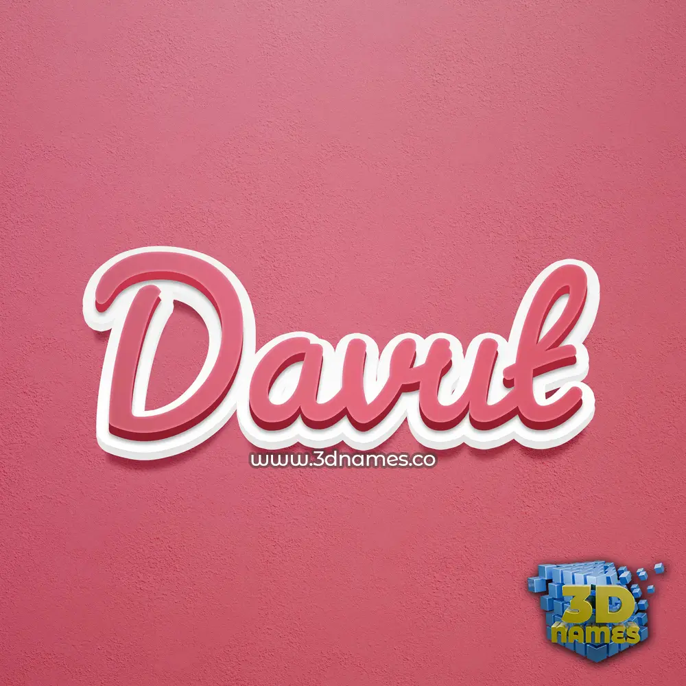 davut in Red Scribble style - 3D name wallpaper