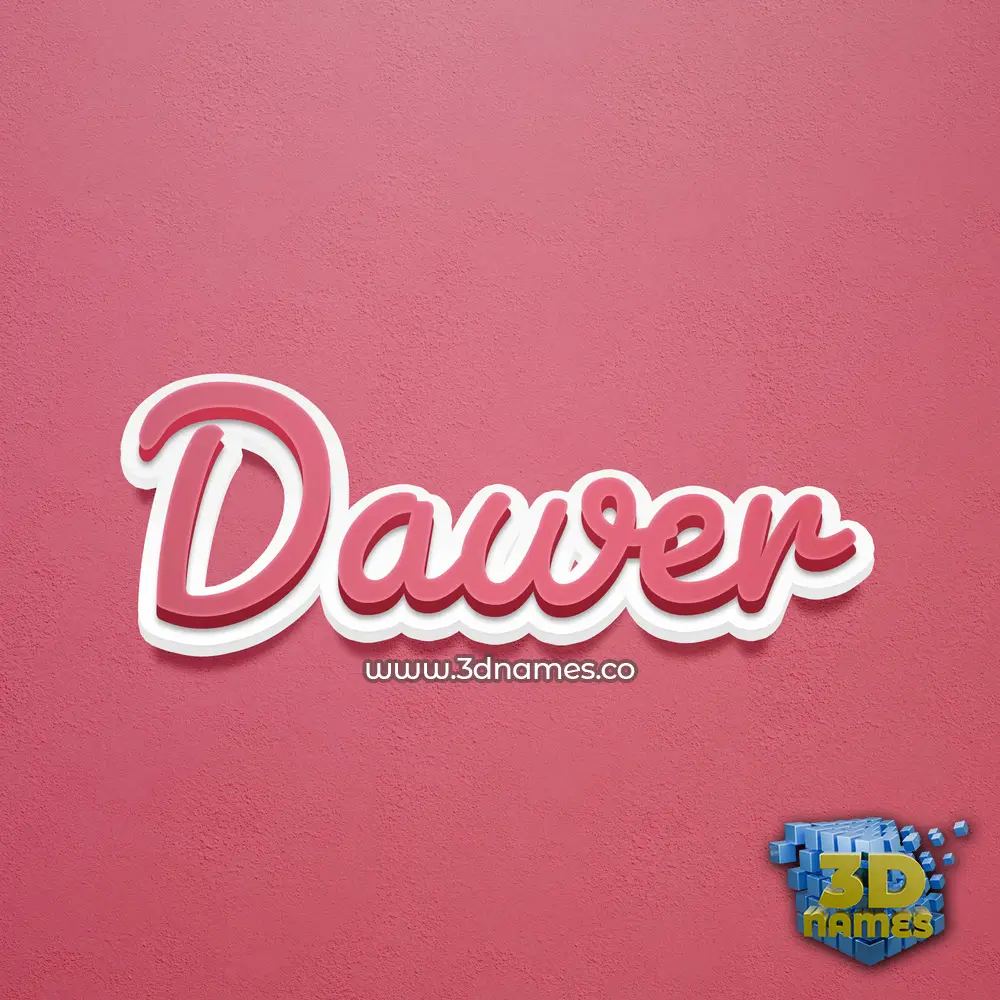 dawer in Red Scribble style - 3D name wallpaper