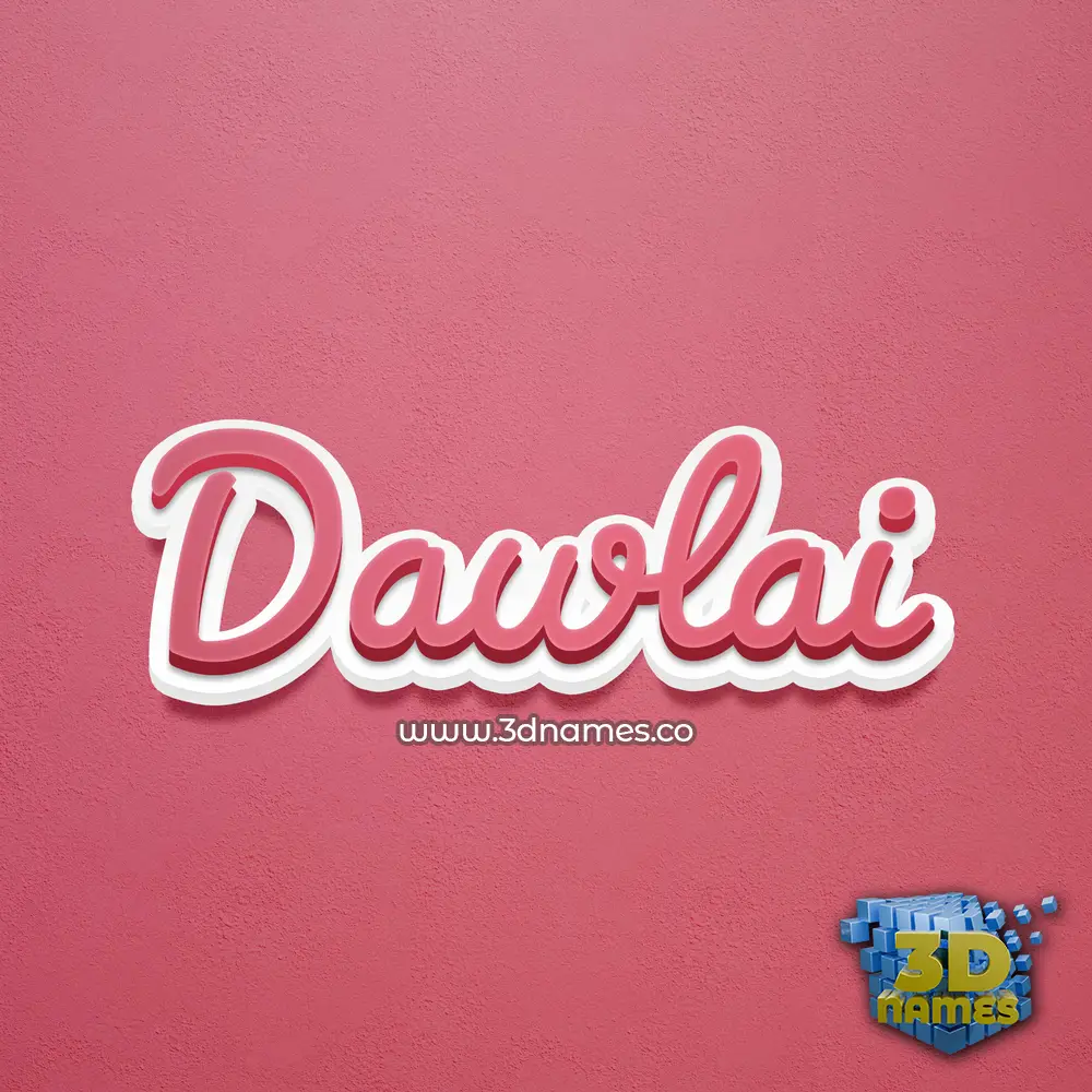 dawlai in Red Scribble style - 3D name wallpaper