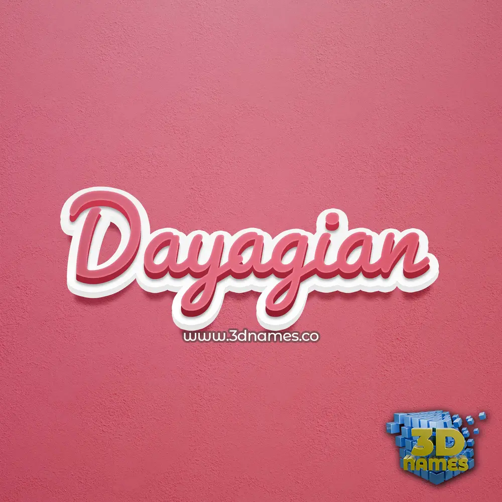 dayagian in Red Scribble style - 3D name wallpaper