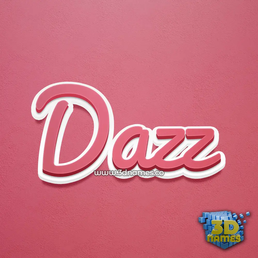 dazz in Red Scribble style - 3D name wallpaper