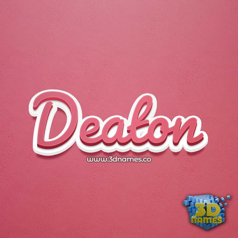 deaton in Red Scribble style - 3D name wallpaper