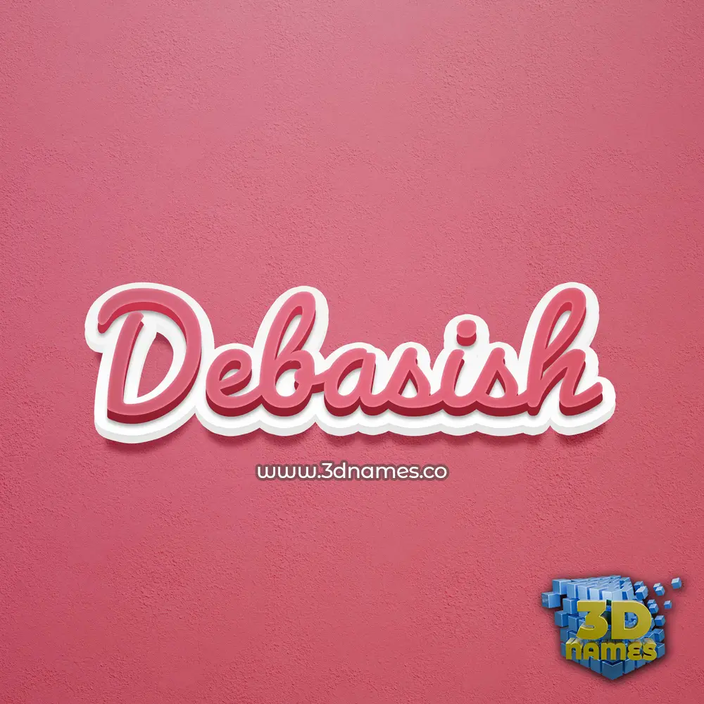 debasish in Red Scribble style - 3D name wallpaper