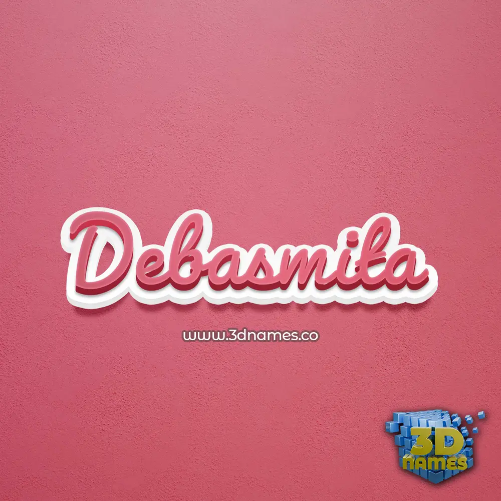 debasmita in Red Scribble style - 3D name wallpaper