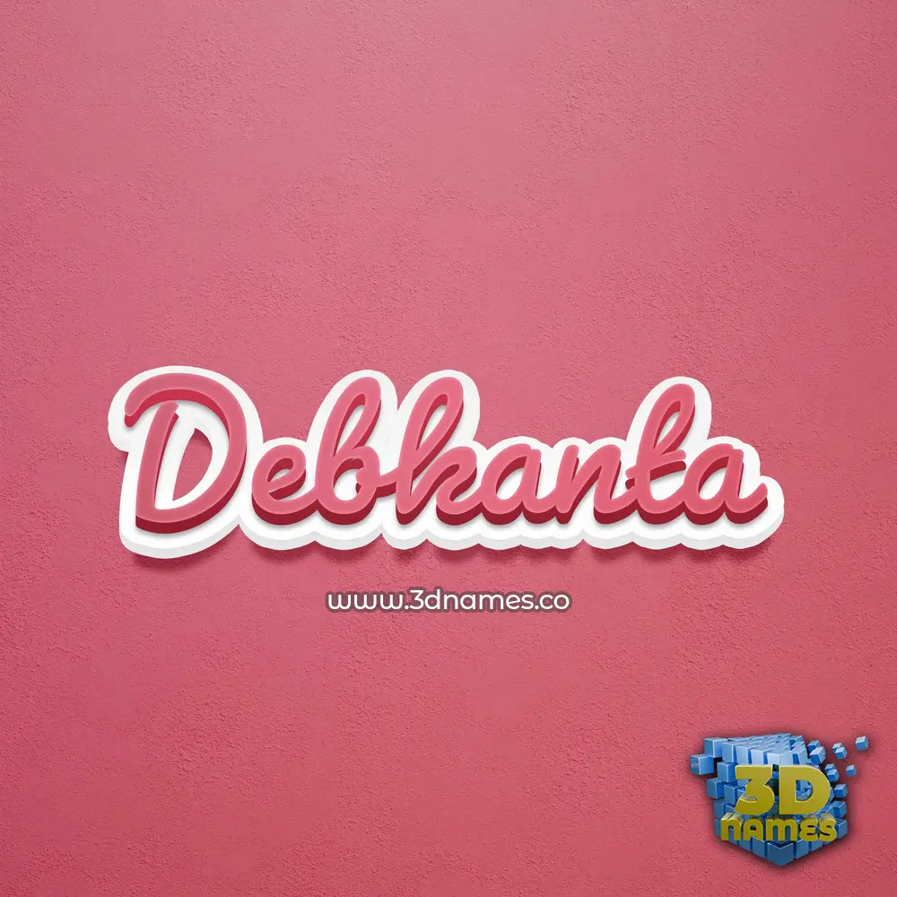 debkanta in Red Scribble style - 3D name wallpaper