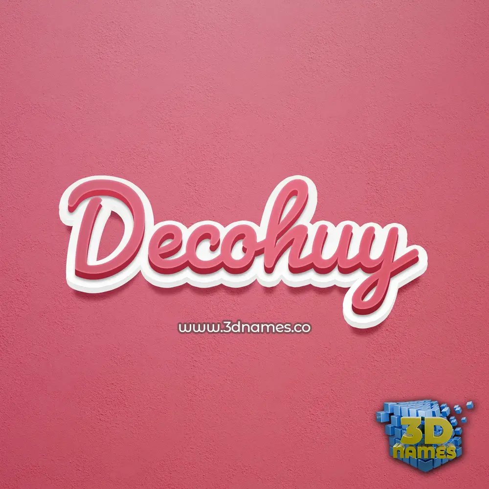 decohuy in Red Scribble style - 3D name wallpaper