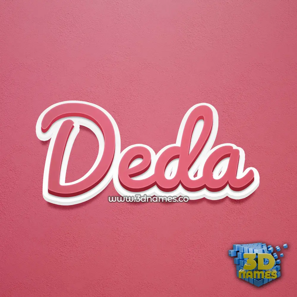 deda in Red Scribble style - 3D name wallpaper
