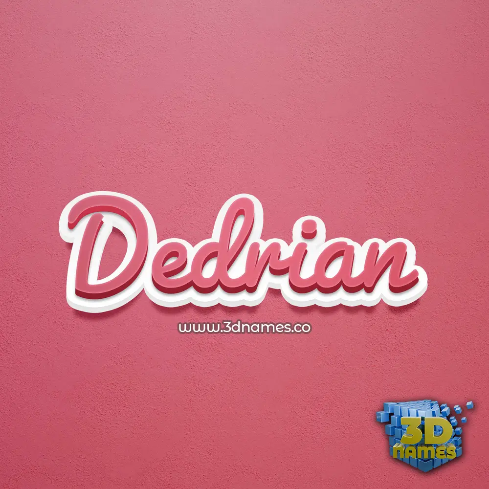 dedrian in Red Scribble style - 3D name wallpaper