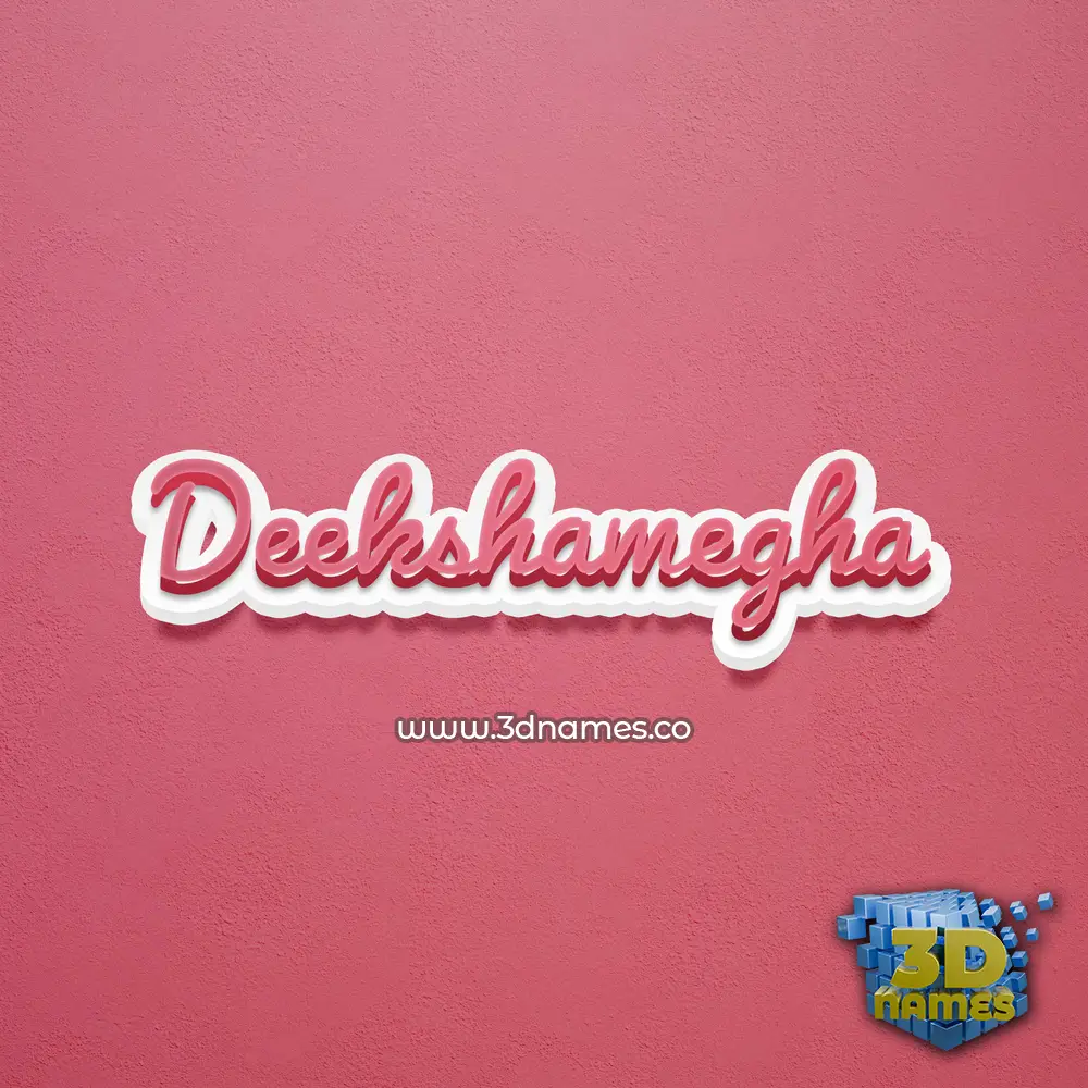 deekshamegha in Red Scribble style - 3D name wallpaper