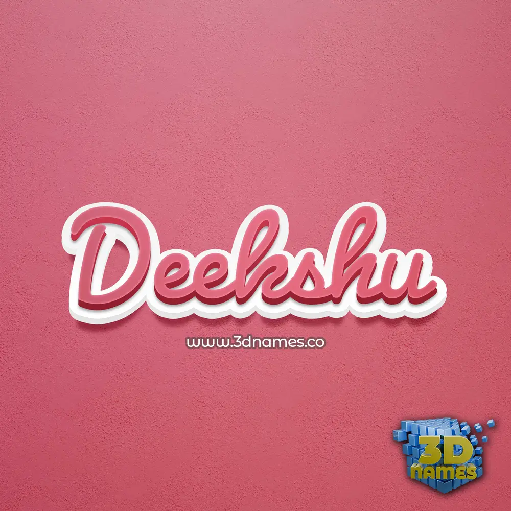 deekshu in Red Scribble style - 3D name wallpaper