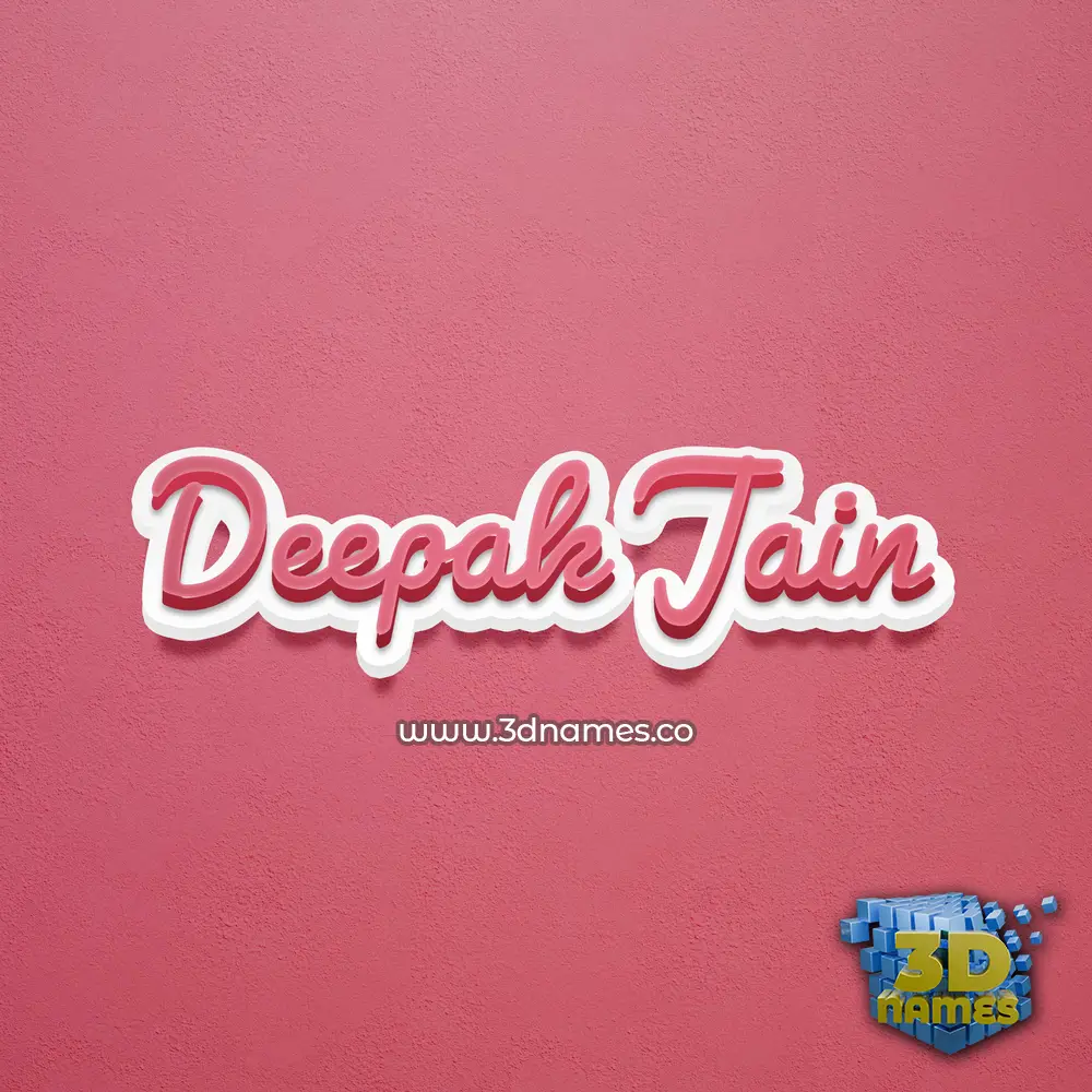 deepak jain in Red Scribble style - 3D name wallpaper