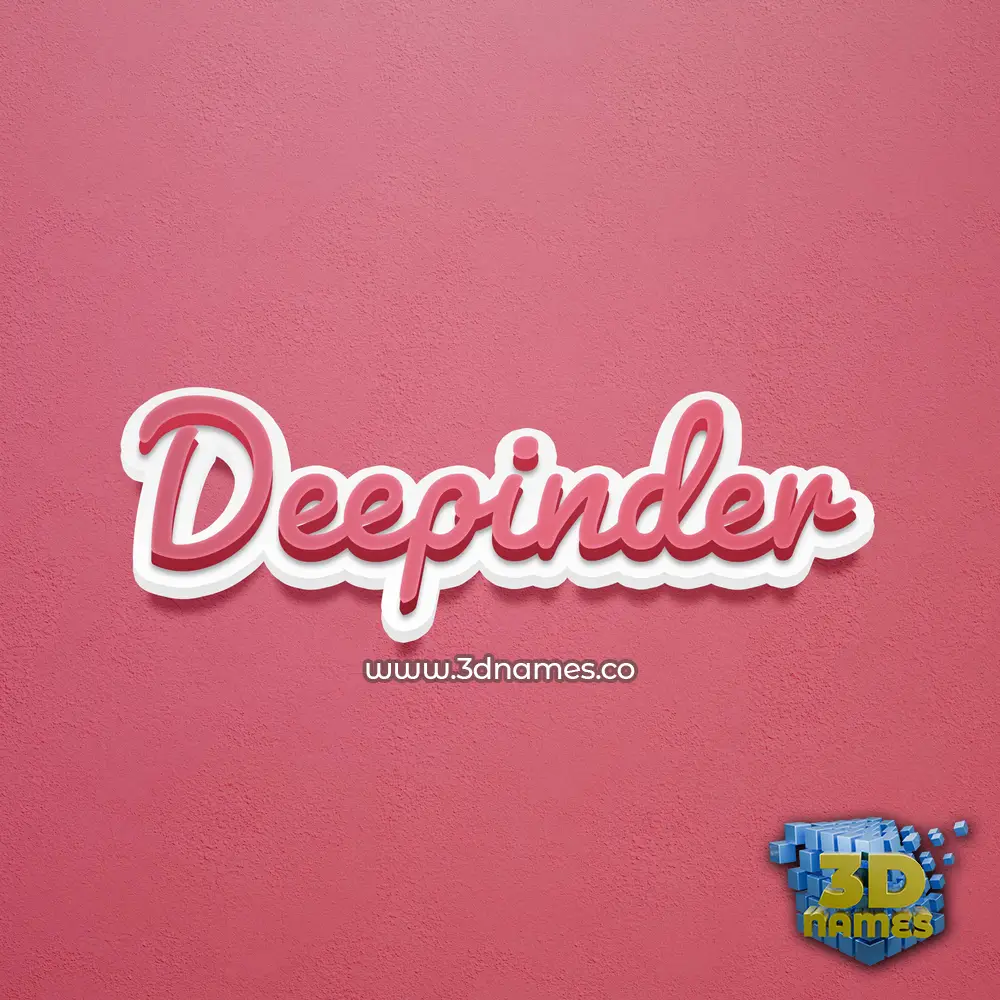 deepinder in Red Scribble style - 3D name wallpaper