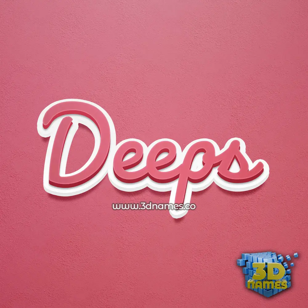 deeps in Red Scribble style - 3D name wallpaper