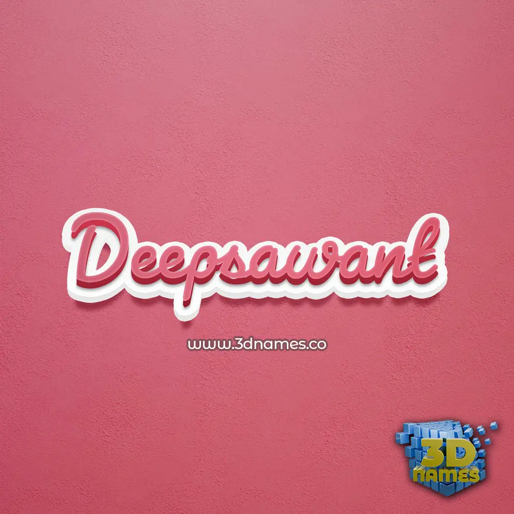 deepsawant in Red Scribble style - 3D name wallpaper
